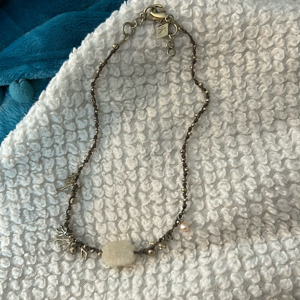 Sequin Druzy Gold Coral Necklace - Picture 9 of 10